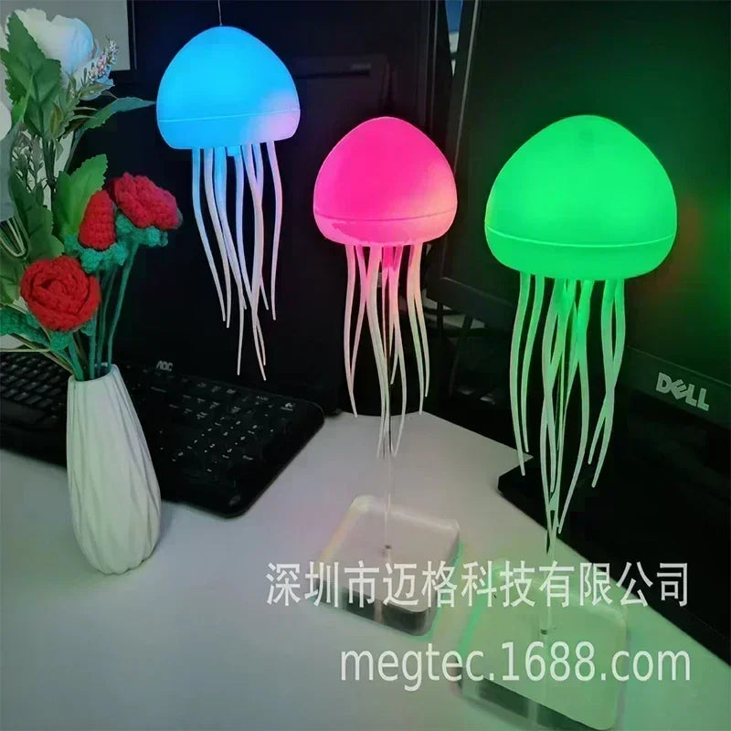 Upgraded Silent Jellyfish Lamp, Jelly Fish Light with Dancing Legs, Voice Control for Bedrooms, Living Room and Christmas Gifts
