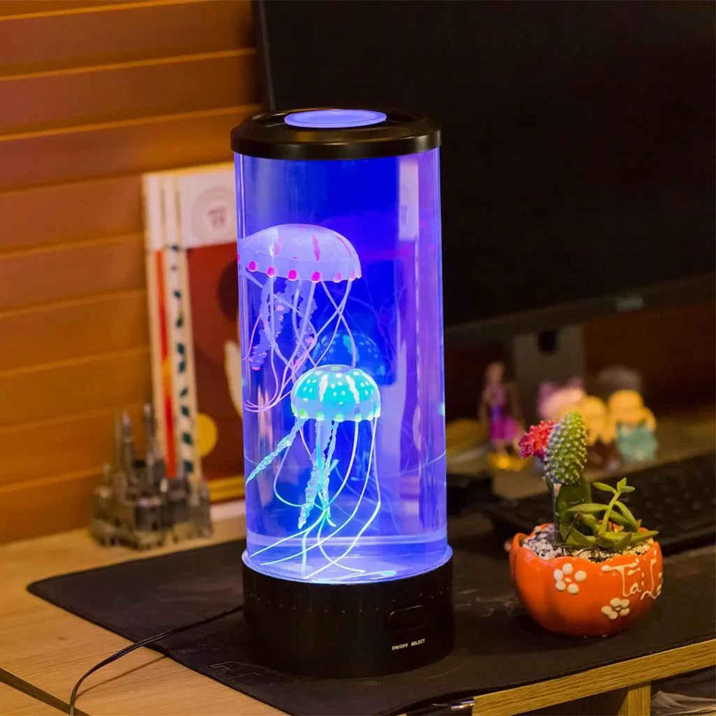 Jellyfish Lamp RGB LED Mood Aquarium Ocean Night Lights for Home Bedroom Desktop Decoration Children'S Birthday Gift