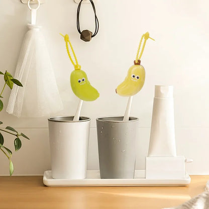 2-In1 Portable Toothbrush Head Cover Travel Toothpaste Containers Cartoon Banana Protective Case Toothbrush Storage Organizer
