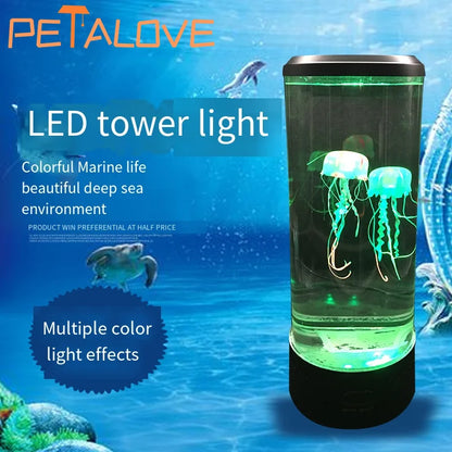 Jellyfish Lamp RGB LED Mood Aquarium Ocean Night Lights for Home Bedroom Desktop Decoration Children'S Birthday Gift