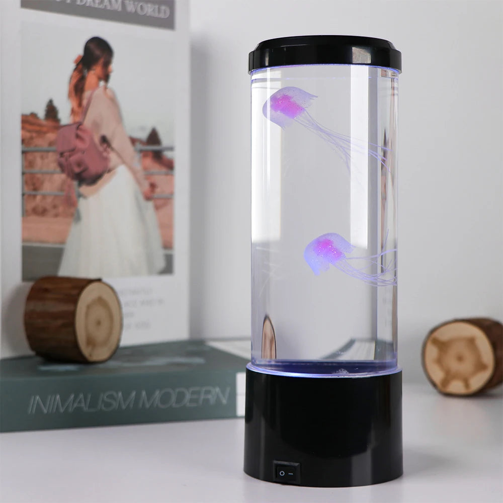 Jellyfish Lamp RGB LED Mood Aquarium Ocean Night Lights for Home Bedroom Desktop Decoration Children'S Birthday Gift